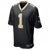 Maillot New Orleans Saints Payton Turner 1 Nike Noir 2021 NFL Draft  - Homme